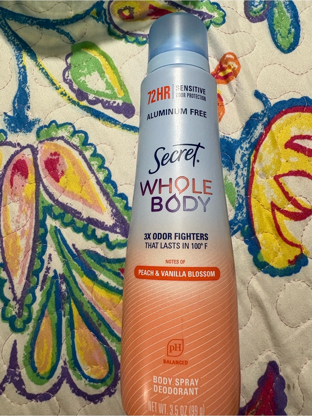 Whole Body Peach & Vanilla Blossom Body Spray Deodorant - Peach/Orange